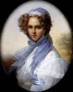 KINSOEN, Francois Joseph Presumed Portrait of Miss Kinsoen oil painting on canvas